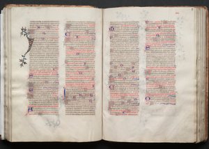 The Gotha Missal: Fol. 57r, Text, c. 1375 by Master of the Boqueteaux
