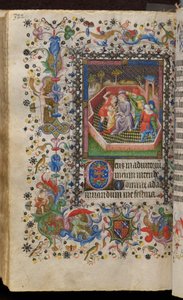 Hours of Charles the Noble, King of Navarre (1361-1425): fol. 161v, Mocking of Christ by Master of the Brussels Initials and Associates