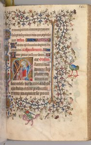 Hours of Charles the Noble, King of Navarre 1361-1425: fol. 265r, St. Andrew by Master of the Brussels Initials and Associates