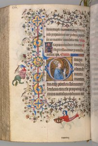 Hours of Charles the Noble, King of Navarre, fol. 274v, St. Clement by Master of the Brussels Initials and Associates
