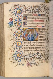 Hours of Charles the Noble, King of Navarre, fol. 283v, Martyrs: Unidentified Saint by Master of the Brussels Initials and Associates