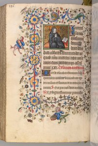 Hours of Charles the Noble, King of Navarre 1361-1425, fol. 287vr, St. Benoit, c. 1405 by Master of the Brussels Initials and Associates