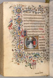 Hours of Charles the Noble, King of Navarre, fol. 290v, St. Dominic, c. 1405 by Master of the Brussels Initials and Associates