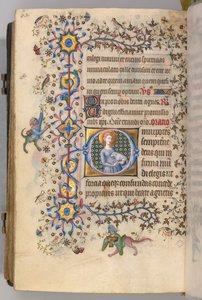 Hours of Charles the Noble, King of Navarre 1361-1425, fol. 299v, St. Agnes by Master of the Brussels Initials and Associates