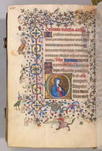 Hours of Charles the Noble, King of Navarre 1361-1425, fol. 304v, St. Martha, c. 1405 by Master of the Brussels Initials and Associates