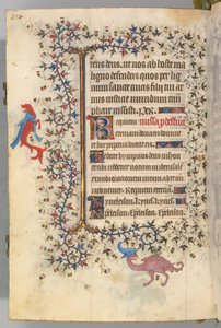 Hours of Charles the Noble, King of Navarre 1361-1425, fol. 321v, Bust of Death, c. 1405 by Master of the Brussels Initials and Associates