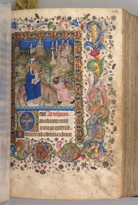Hours of Charles the Noble, King of Navarre 1361-1425: fol. 88r, Flight into Egypt Vespers