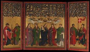 The Burg Weiler Altar Triptych Altarpiece with the Virgin and Child and Saints by Master of the Burg Weiler Altar