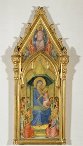 Madonna on a Throne between Two Angels, Saint John the Baptist and Saint Peter by Master of the Codex of Saint George