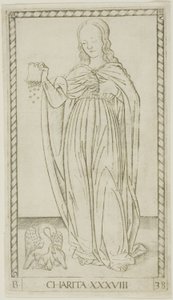 Charity, Plate 38 from Genii and Virtues by Master of the E Series Tarocchi