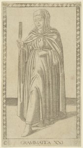 Grammar, plate 21 from Arts and Sciences by Master of the E Series Tarocchi