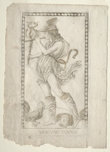 Mercury from the Tarocchi, Series A: Firmaments of the Universe, #42 by Master of the E Series Tarocchi