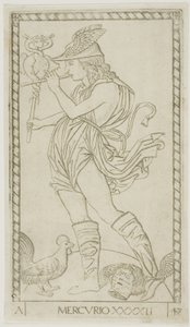 Mercury, Plate 42 from Planets and Spheres by Master of the E Series Tarocchi