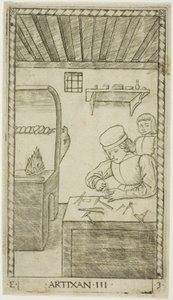 The Artisan, plate three from The Ranks and Conditions of Men by Master of the E Series Tarocchi