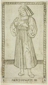 The Merchant, plate four from The Ranks and Conditions of Men by Master of the E Series Tarocchi