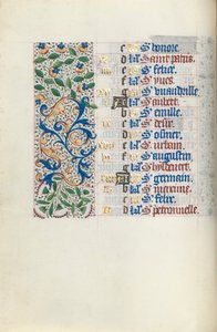 Book of Hours Use of Rouen: fol. 5v, c. 1470 by Master of the Geneva Latini
