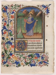Leaf from a Book of Hours: Saint James the Greater by Master of the Gold Scrolls