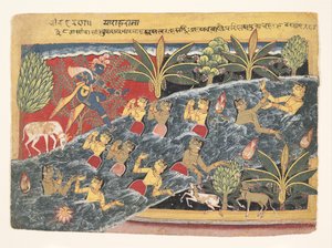 The Gopis Plead with Krishna to Return Their Clothing: Folio from Isarda Bhagavata, ca. 1560-65 by Master of the Isarda