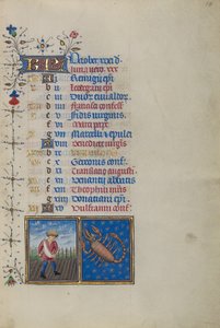 Calendar Page for October; Sowing; Scorpio