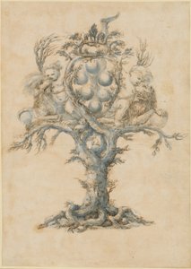 A Wine Decanter with Lions and Putti by Master of the Medici Banquet Decanters