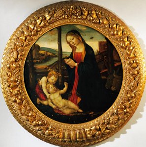 Madonna and Child with the infant Saint John the Baptist, attributed to the Master of Tondo Miller by Master of the Miller Tondo (attr. to)