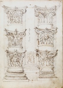 Six capitals, a lesene and two column bases, c1512-1517