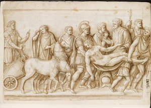 Verso: The Return of Meleager, from a Roman Sarcophagus, Rome, Palazzo Barberini, c.1512-17