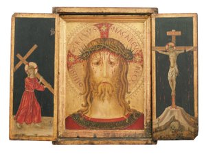 A Triptych: Christ the Redeemer Flanked by Christ Carrying the Cross and The Crucifixion