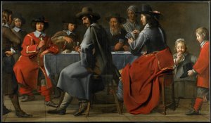 Gathering of Gamblers with Hurdy-Gurdy Player