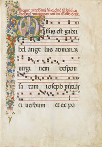 Manuscript Leaf with Saint John the Evangelist and Saint John the Baptist, second half 15th century