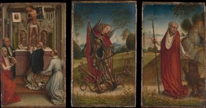 Saint Michael, The Mass of Saint Gregory, Saint Jerome by Master of the Saint Catherine Legend