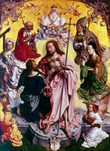 Doubting Thomas placing his hand into Christ