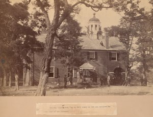 Fairfax Court House, Virginia, with Union Soldiers in Front and on the Roof
