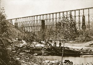 Falling Water Bridge, Nashville and Chattanooga Railroad, 1861-65 by Mathew B. Brady