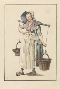 Peasant Woman with Two Baskets on a Yoke by Mathias de Sallieth