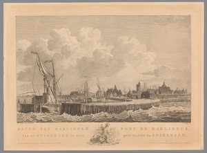 Harbor of Harlingen (Harbor of Harlingen from the Zuiderzee / Port of Harlingen, Seen from the Zuiderzee) by Mathias de Sallieth