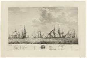 Dutch War Fleet off Rammekens, 1782-1783 by Mathias de Sallieth