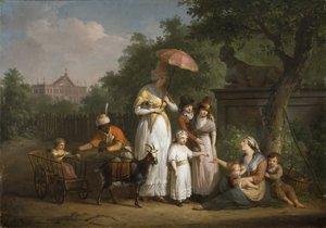 A Noble Family Distributing Alms in a Park