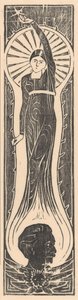 Allegorical Figure with Portrait of Multatuli by Mathieu Lauweriks