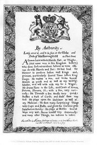 Calligraphic Exhibition Bill of Matthew Buchinger, Dwarf of Nurnburg by Matthew Buchinger