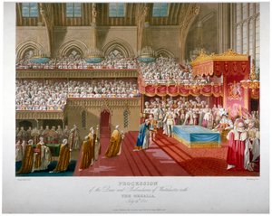 Coronation of King George IV, Westminster Hall, London, 1821 by Matthew Dubourg