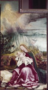 Allegory of the Nativity. Issenheim Altarpiece by Matthias (c.1480 1528) Grunewald