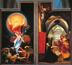The Annunciation and Resurrection of Christ (detail) by Matthias (c.1480 1528) Grunewald