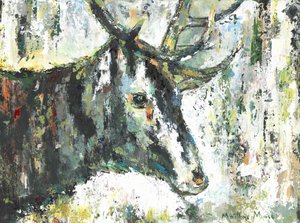 Textured Forest Stag by Matthys Moss