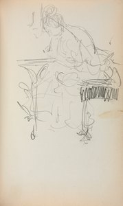 Italian Sketchbook: Seated Woman Sewing, Page 153
