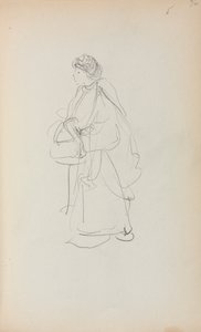 Italian Sketchbook: Standing Woman Holding a Satchel by Maurice Brazil Prendergast