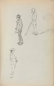 Italian Sketchbook: Three Standing Men page 44, 1898-1899 by Maurice Brazil Prendergast