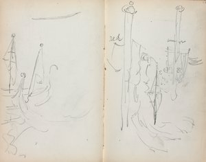 Italian Sketchbook: Venetian Harbor View page 33 & 34 by Maurice Brazil Prendergast