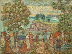 Landscape (Beach Scene) by Maurice Brazil Prendergast