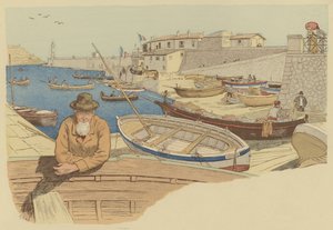 Typical boatman in the harbour at Nice, France